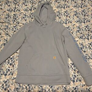 Carhartt Blue Hoodie with Blue Sleeve Accent